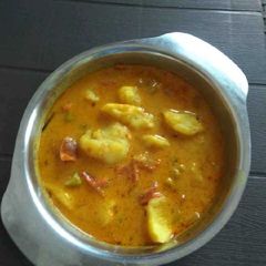 Potato sabji in buttermilk curry A picture of Potato sabji in buttermilk curry.