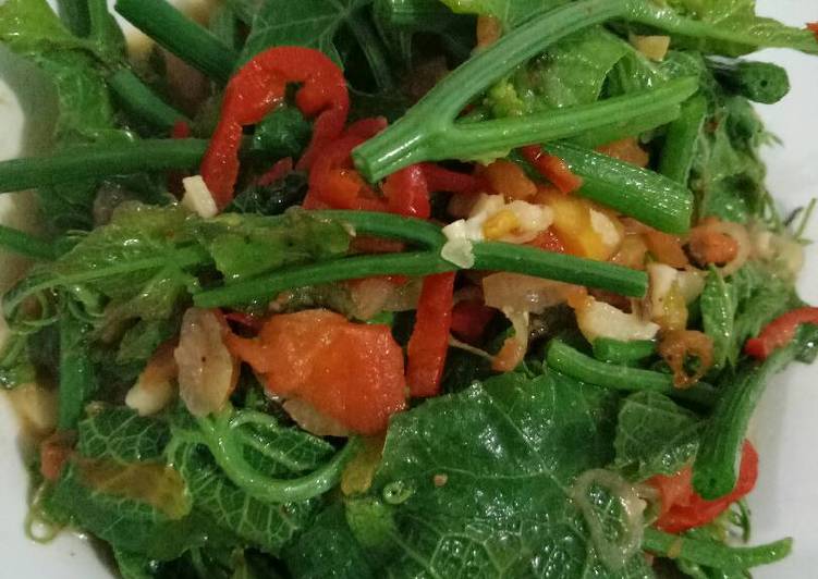 Resep Pucuk labu cah terasi🌿 yang sempurna