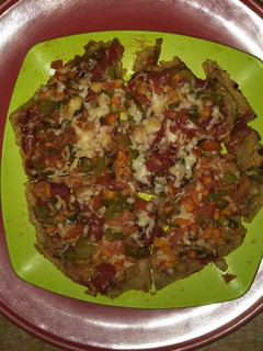 A picture of Maize flour pizza with chat flavour.