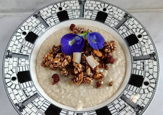 Resep Bubur Oat Topping Granola, Bikin Ngiler