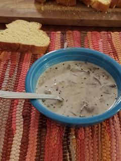 A picture of Cream of Mushroom Soup.
