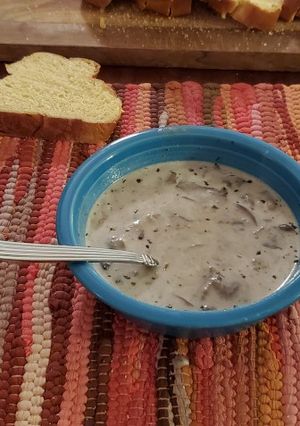 A picture of Cream of Mushroom Soup.