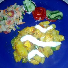 Potato with vegetables A picture of Potato with vegetables.