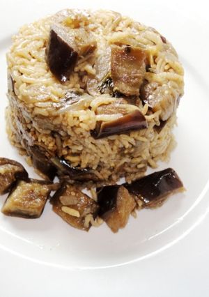 A picture of Baingan Pulao (Eggplant).
