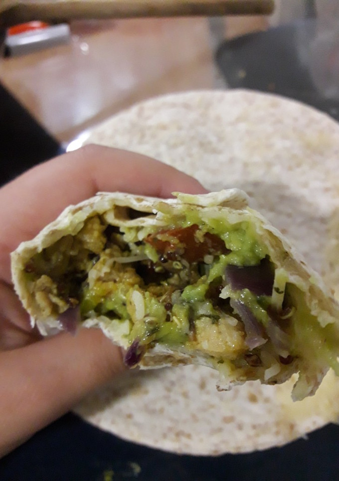 Una foto de Fajitas mexicanas vegetarianas con soja texturizada y quinoa