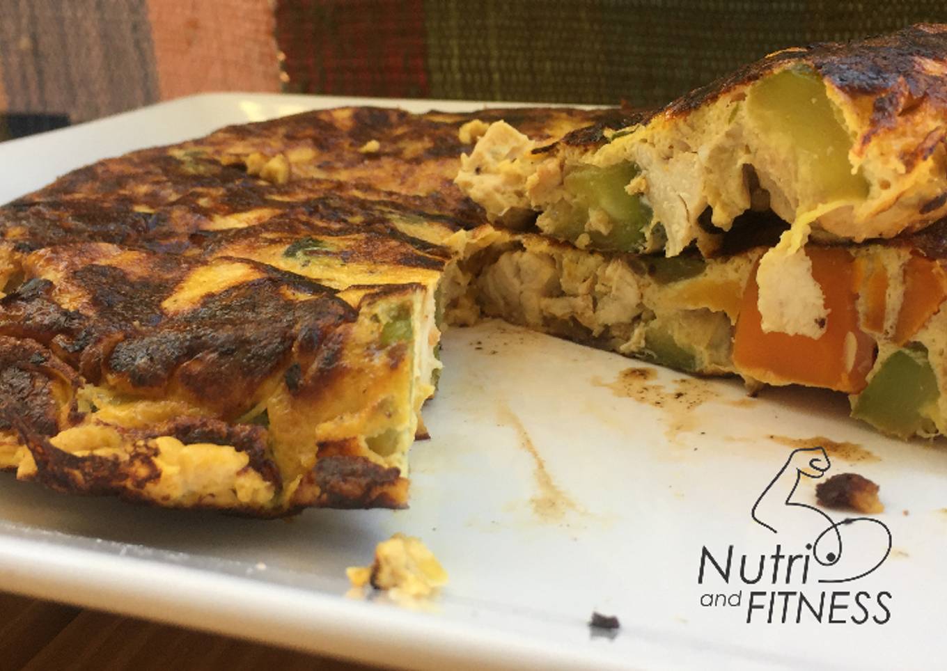Tortilla de pollo y verduras fit