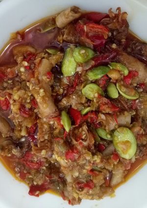 Foto resep Sambal Baby cumi asin feat pete