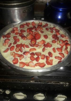 Foto de Bolo de baunilha com morango fofinho