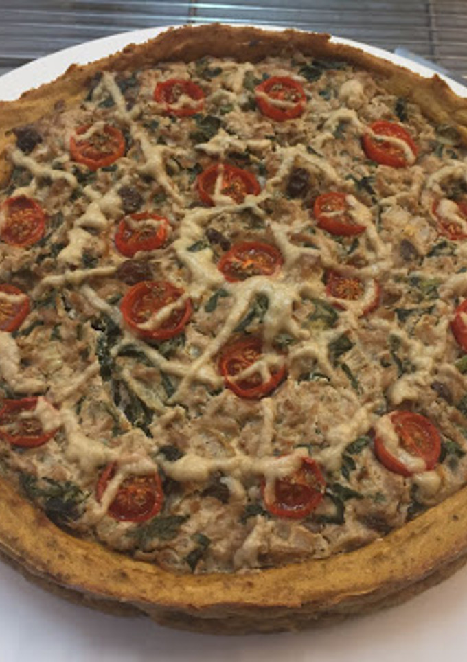 Una foto de Quiche Vegana de Tofu y Espinacas