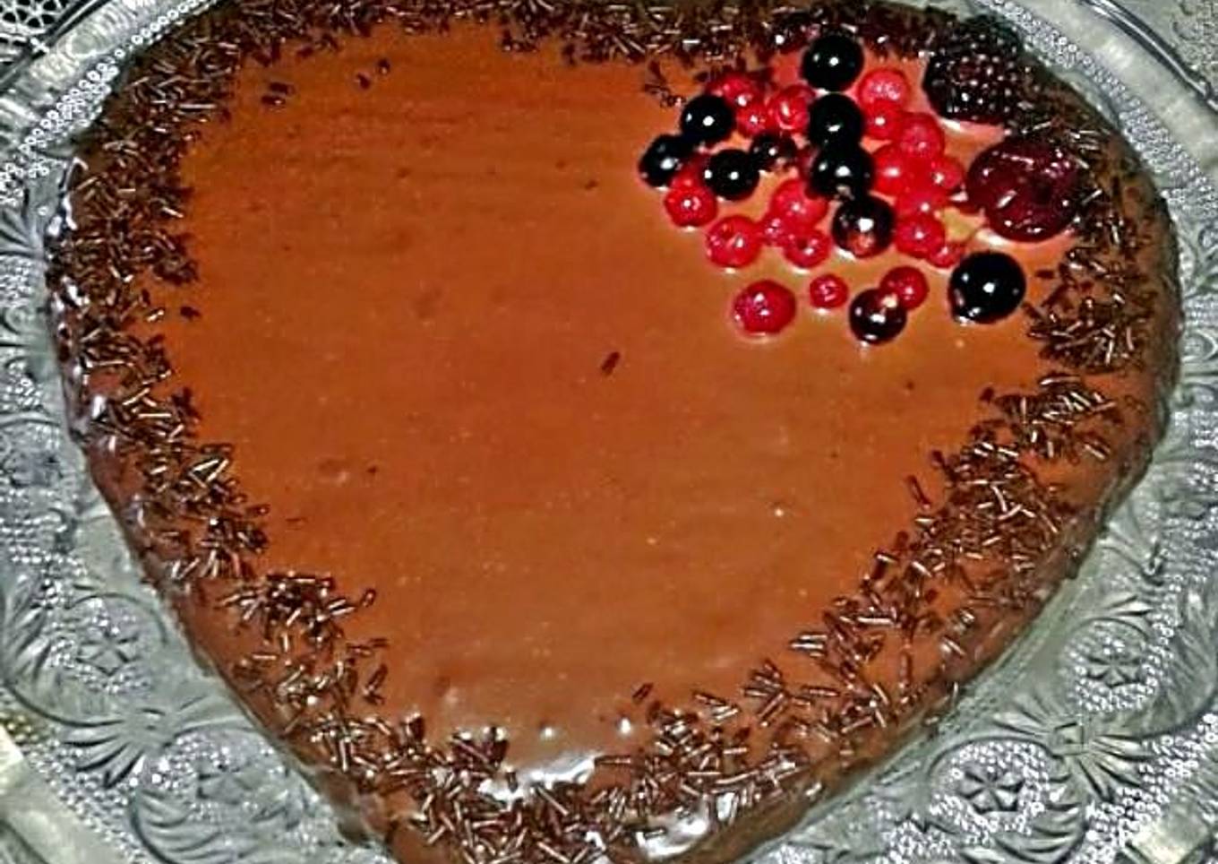 Corazón de chocolate y avellanas