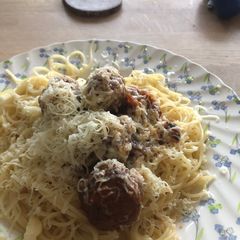 Meatball pasta A picture of Meatball pasta.