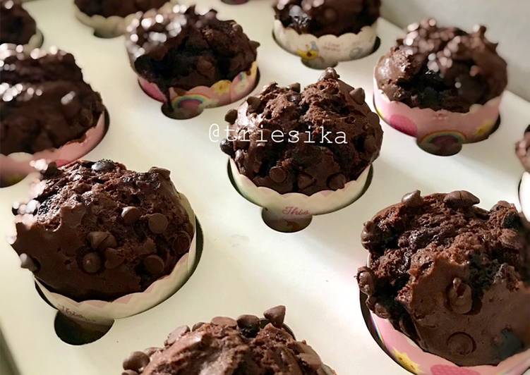 Muffin coklat Simple No Mixer nyoklat bangeet