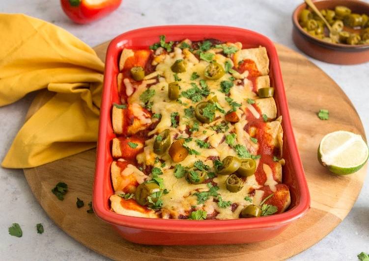 Easiest Way to Make Ultimate Vegetarian Enchiladas Recipe