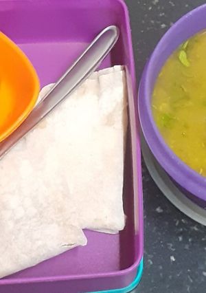 A picture of Chilkewali moong dal curry.