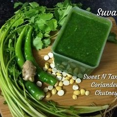 Sweet And Tangy Coriander Chutney A picture of Sweet And Tangy Coriander Chutney.