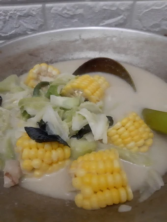 Easy Steps to Make Recipes Sayur lodeh sawi putih, labu siam dan jagung the So Delicious Make You Drink.