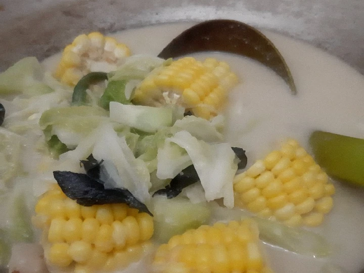 Easy Steps to Make Recipes Sayur lodeh sawi putih, labu siam dan jagung the So Delicious Make You Drink.