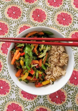 Una foto de Vegetales orientales no salteados