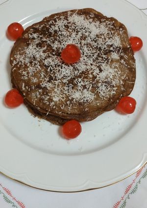 Una foto de Tortitas de plátano con cacao