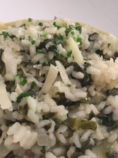 Una foto de Risotto de espinacas