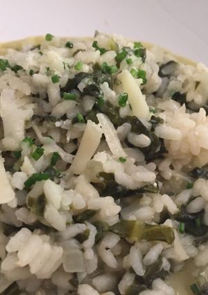 Una foto de Risotto de espinacas