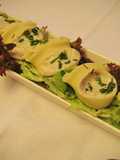 Conchas rellenas con salsa funghi