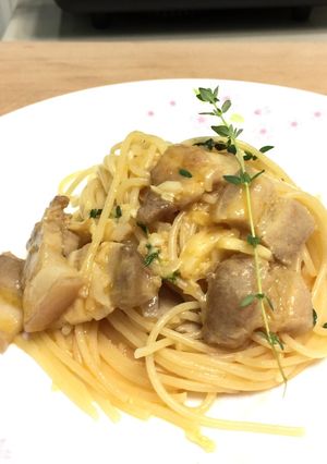 A picture of Pork Belly In Spicy Butter Sauce.