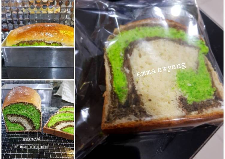 Roti tawar pandan coklat lembut