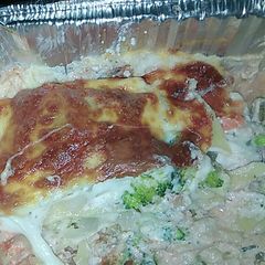 A picture of Cheesey broccoli lasagna side dish.