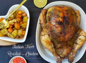 Foto resep Italian herb roasted chicken (ayam oven bumbu italia)