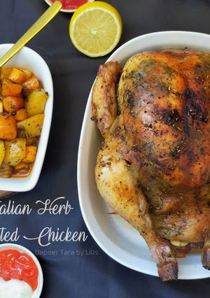 Foto resep Italian herb roasted chicken (ayam oven bumbu italia)