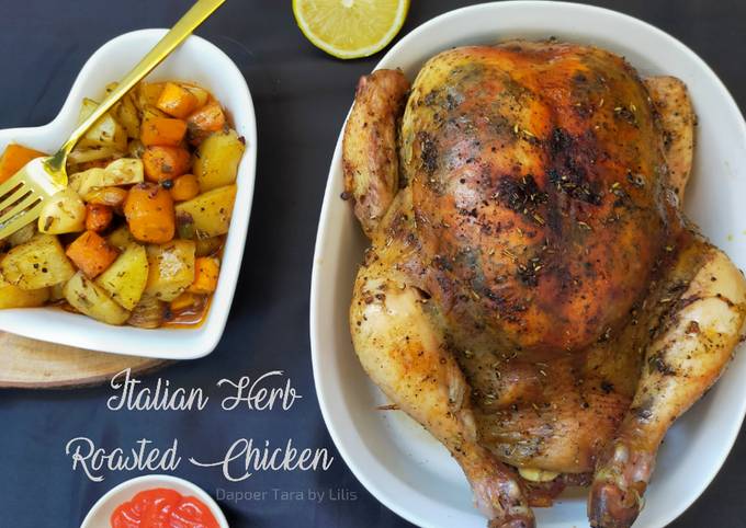 Italian herb roasted chicken (ayam oven bumbu italia)