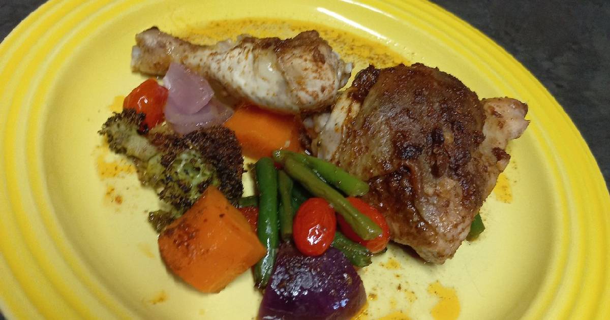 Sheet pan Paprika Chicken and Vegetables Recipe by Sean Strydom Cookpad