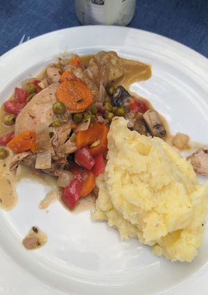Una foto de Pollo al disco o cacerola