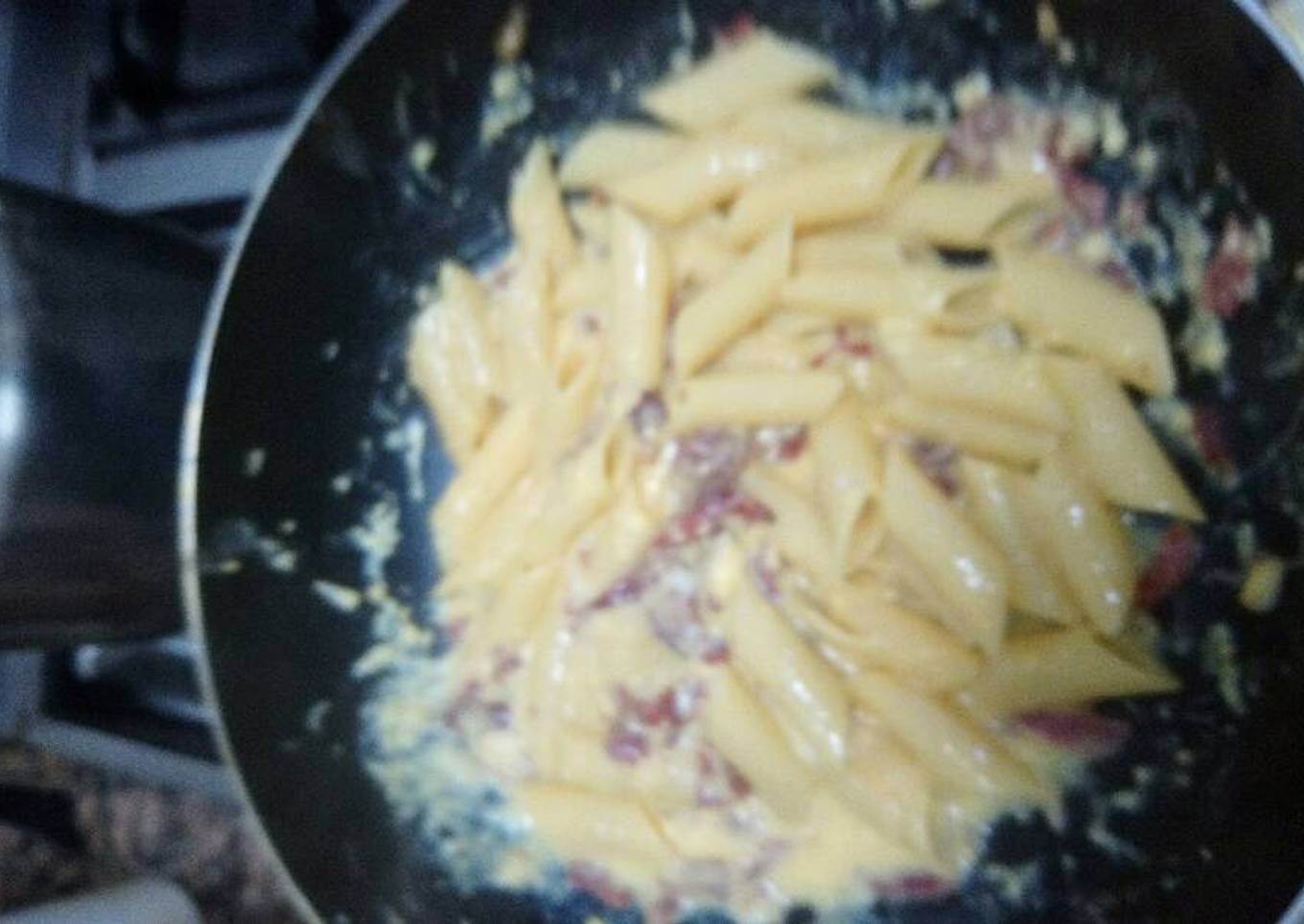 Fideos a la carbonara