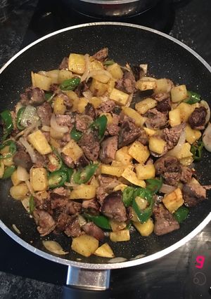 Foto resep Oseng ati empela kentang cabe ijo