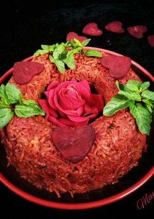 A picture of Beetroot Pulao.