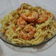 Fideos con langostinos y vieiras