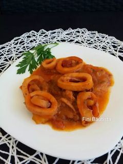 Una foto de Calamares con patatas a la sidra