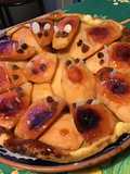 Tarte renversée aux souris (tatin de coings pâte brisée au Cointreau)