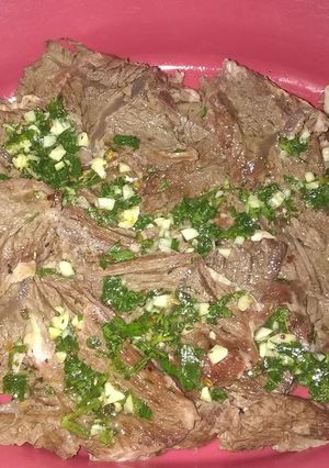 Una foto de Tapa de entraña a la vinagreta