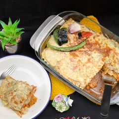 A picture of Chicken lasagna.