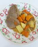 Bife de peceto con verduras