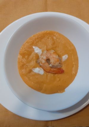 Una foto de Bisqué de langostinos