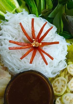 Hình của món Bún thịt luộc chấm mắm tôm chà.