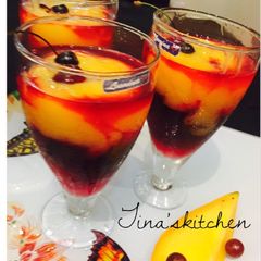 A picture of Sunrise mocktail..... with mango & beetjuice.