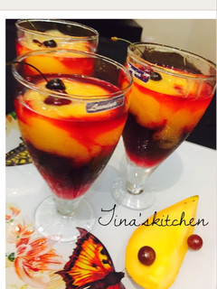 A picture of Sunrise mocktail..... with mango & beetjuice.