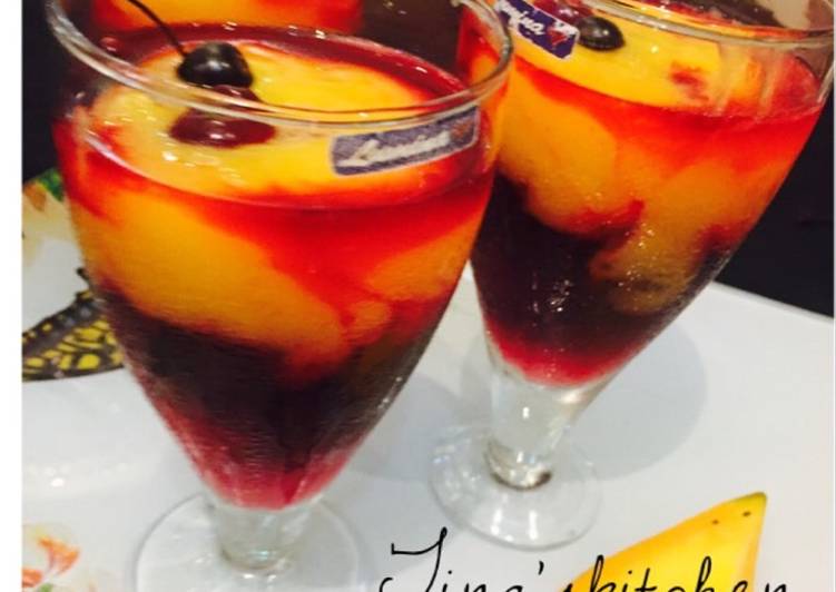 Recipe of Super Quick Homemade Sunrise mocktail….. with mango &amp; beetjuice