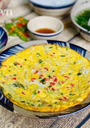 Hình của món Trứng Chiên Ớt Chuông.