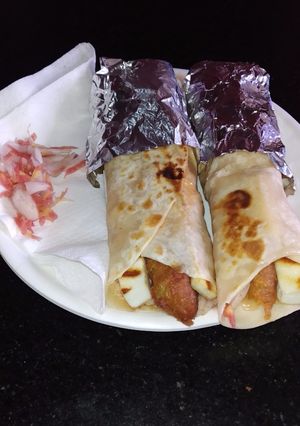 A picture of Grilled paneer kabab frankie.